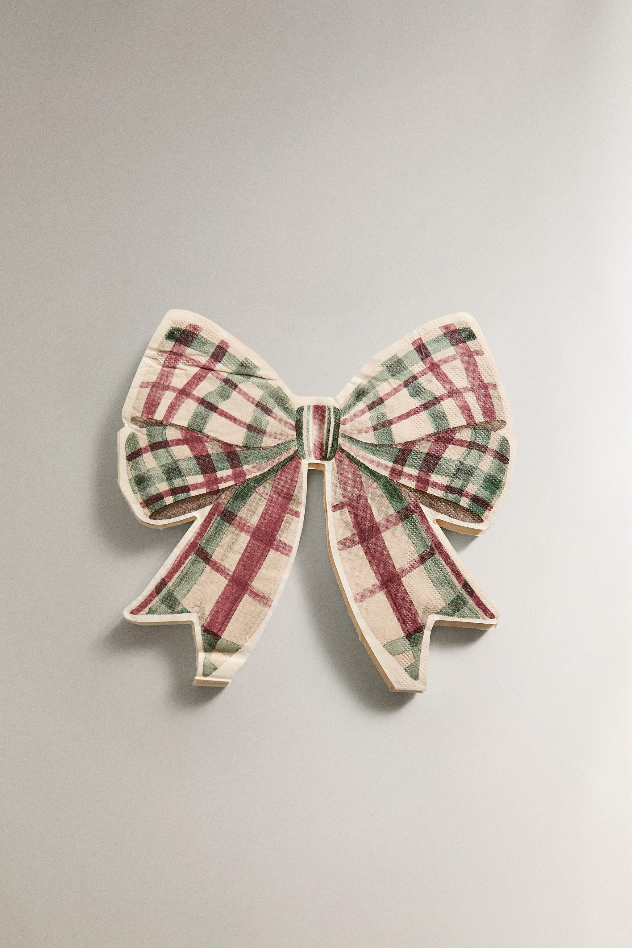 SET OF CHRISTMAS PAPER NAPKINS WITH BOW (SET OF 20)